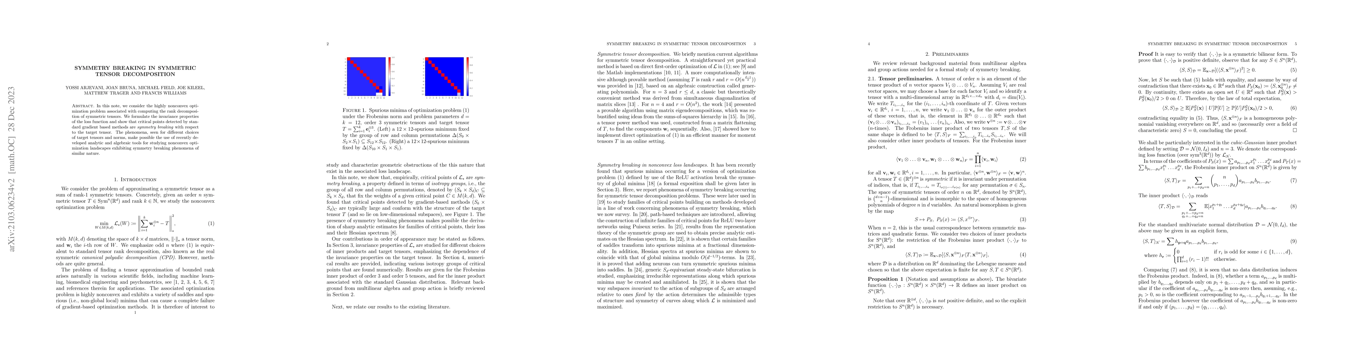 Thumbnail for Symmetry Breaking in Symmetric Tensor Decomposition