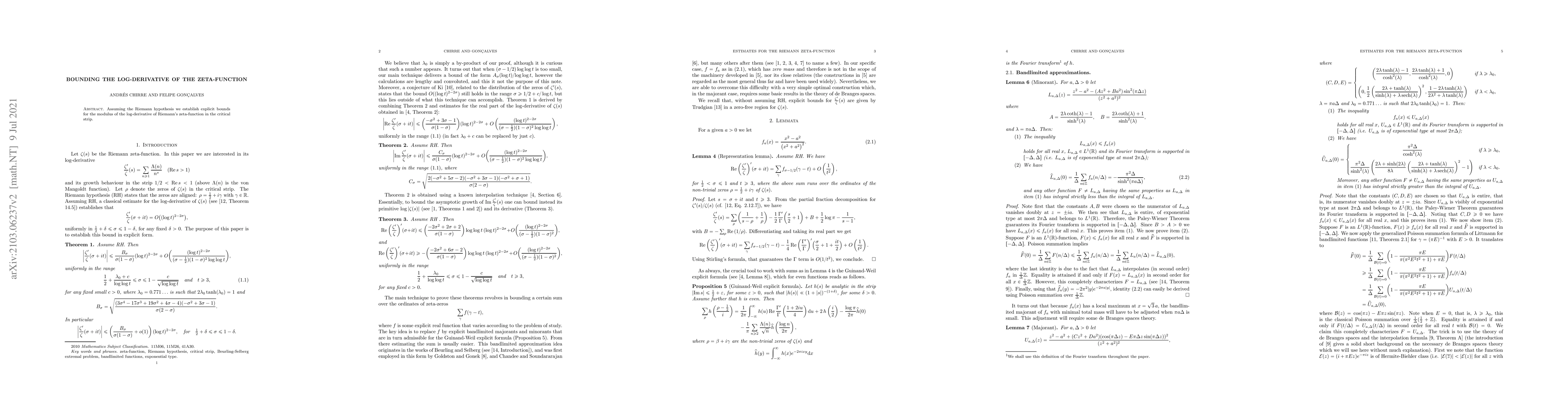 Thumbnail for Bounding the log-derivative of the zeta-function