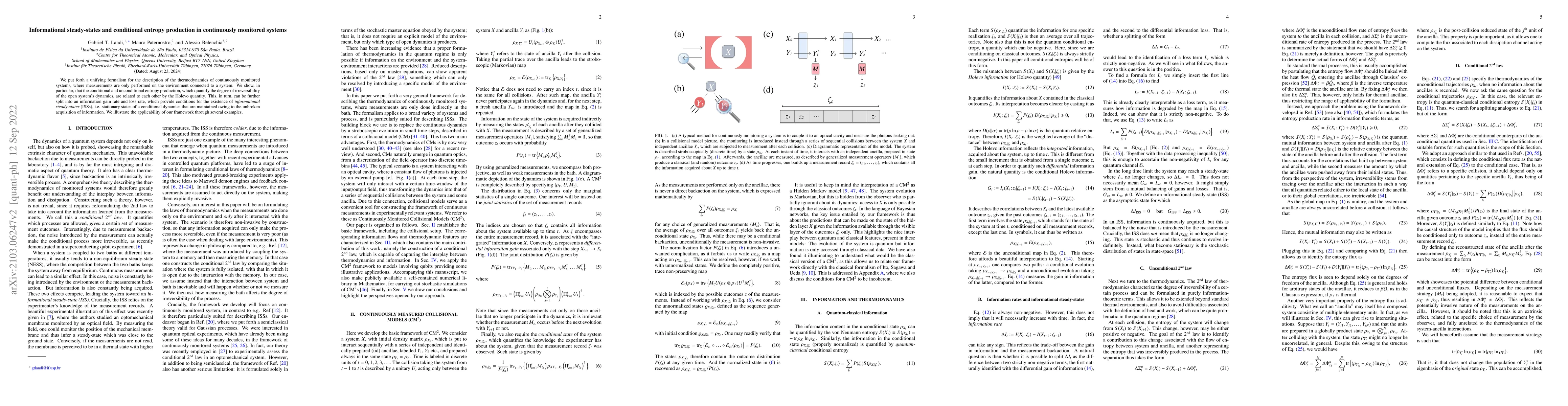 Thumbnail for Informational steady-states and conditional entropy production in
  continuously monitored systems