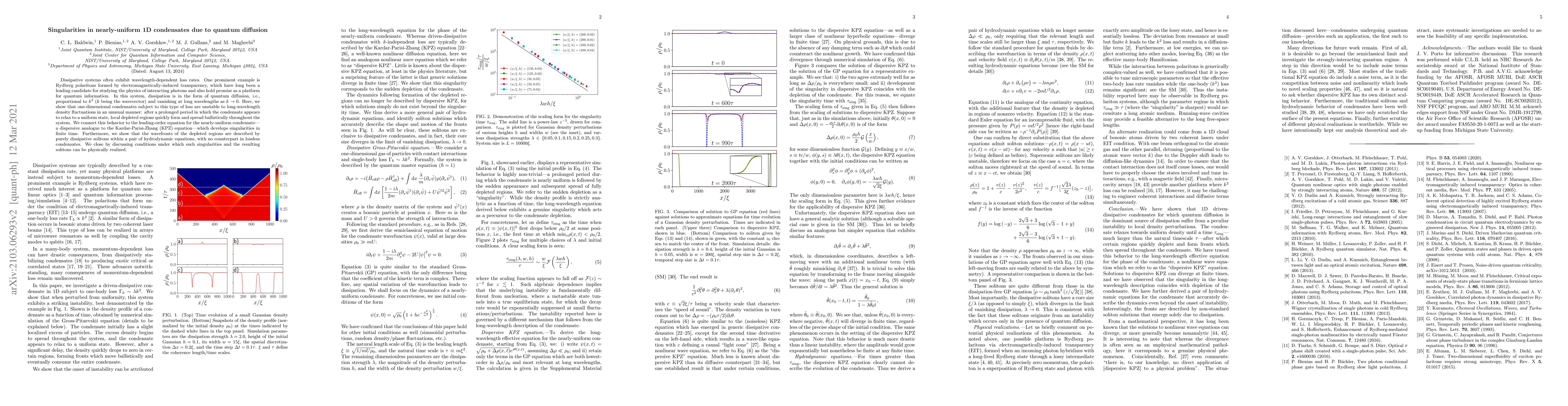 Thumbnail for Singularities in nearly-uniform 1D condensates due to quantum diffusion