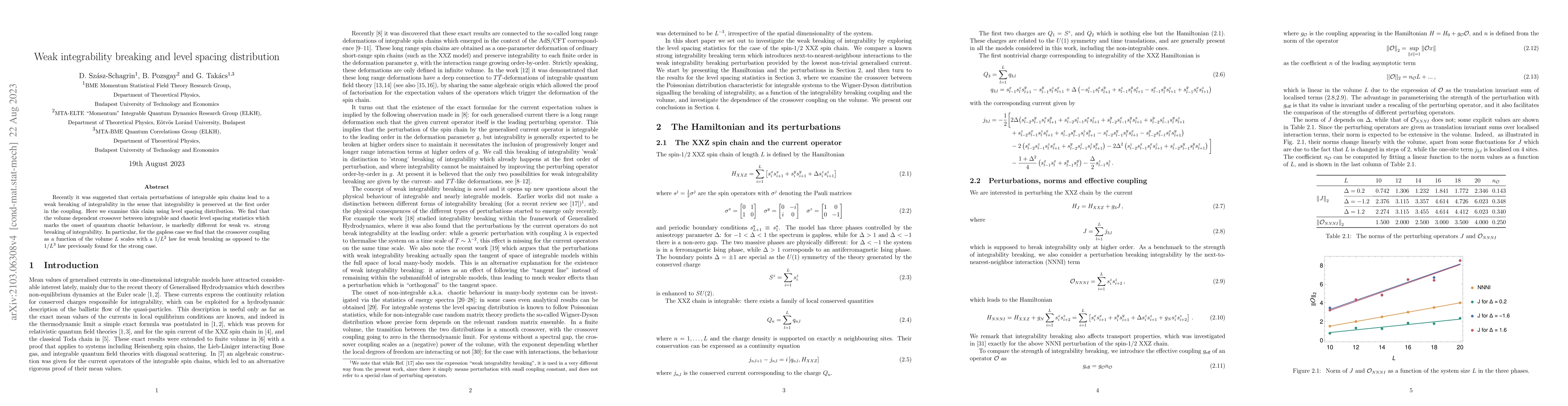 Thumbnail for Weak integrability breaking and level spacing distribution