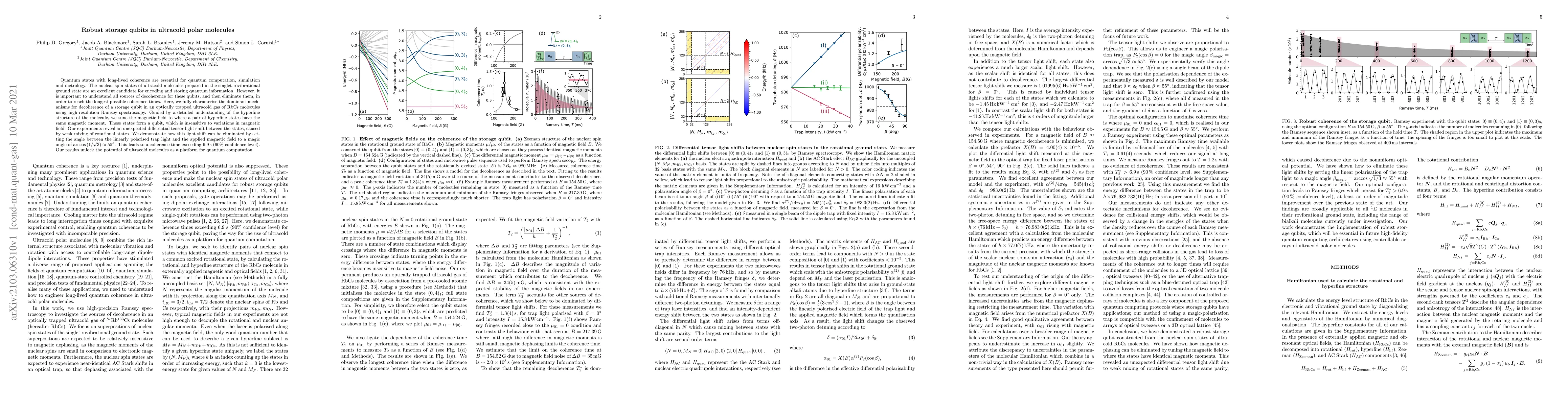 Thumbnail for Robust storage qubits in ultracold polar molecules