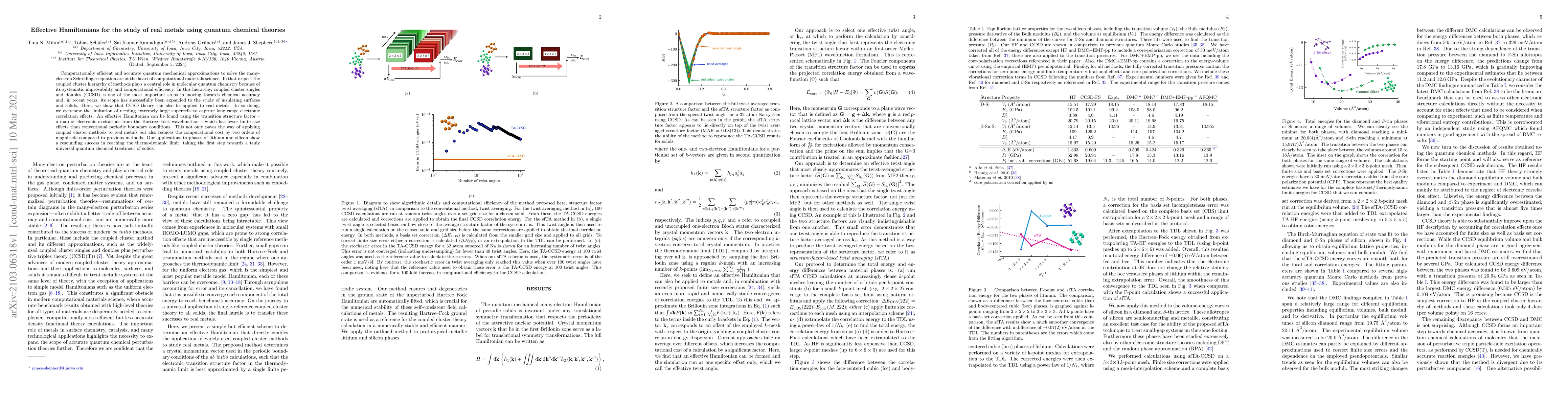 Thumbnail for Effective Hamiltonians for the study of real metals using quantum
  chemical theories