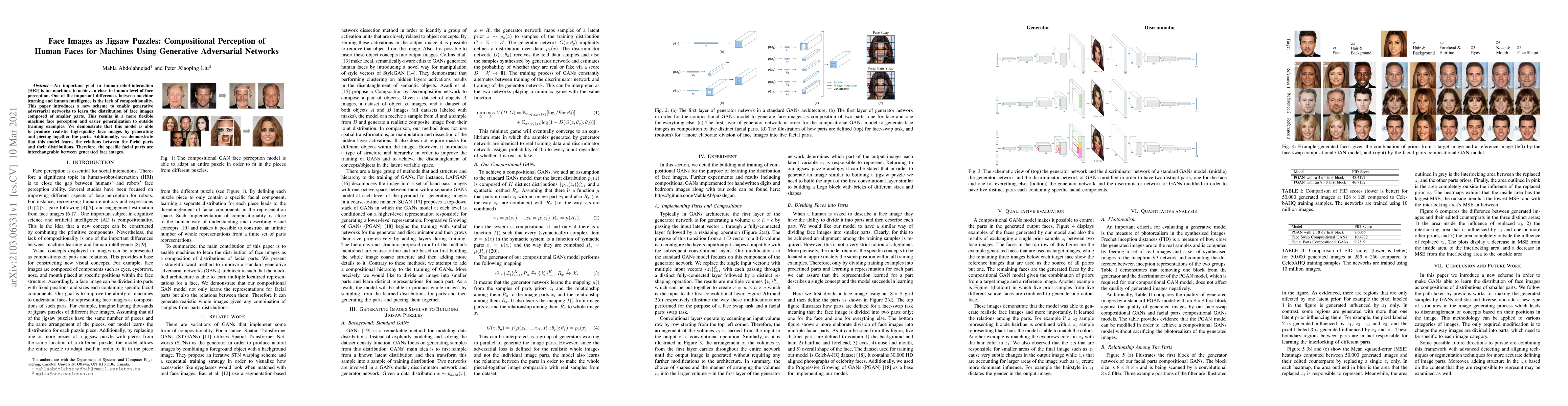 Thumbnail for Face Images as Jigsaw Puzzles: Compositional Perception of Human Faces
  for Machines Using Generative Adversarial Networks