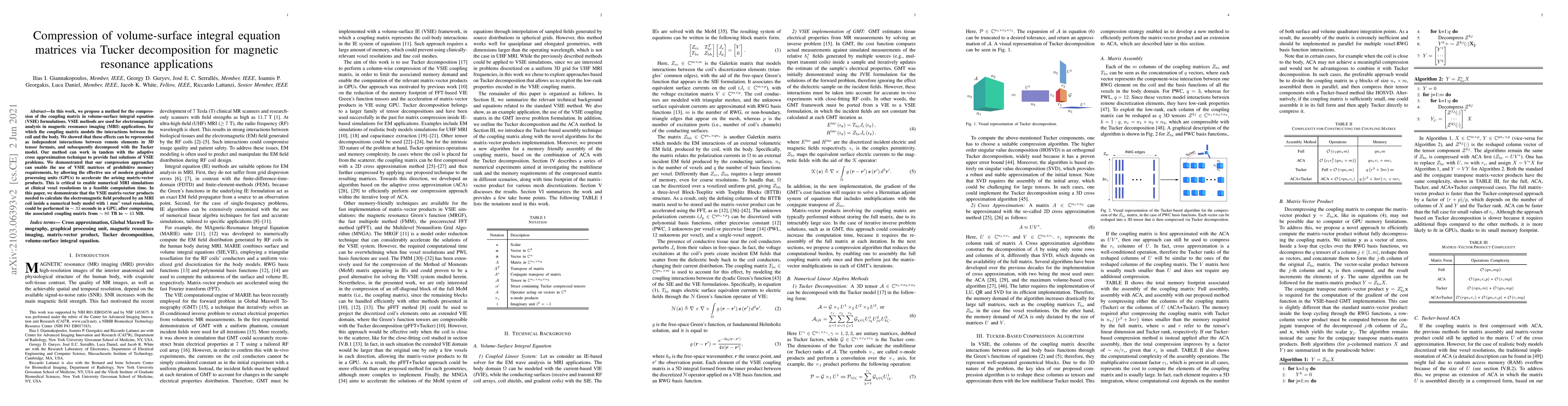 Thumbnail for Compression of volume-surface integral equation matrices via Tucker
  decomposition for magnetic resonance applications
