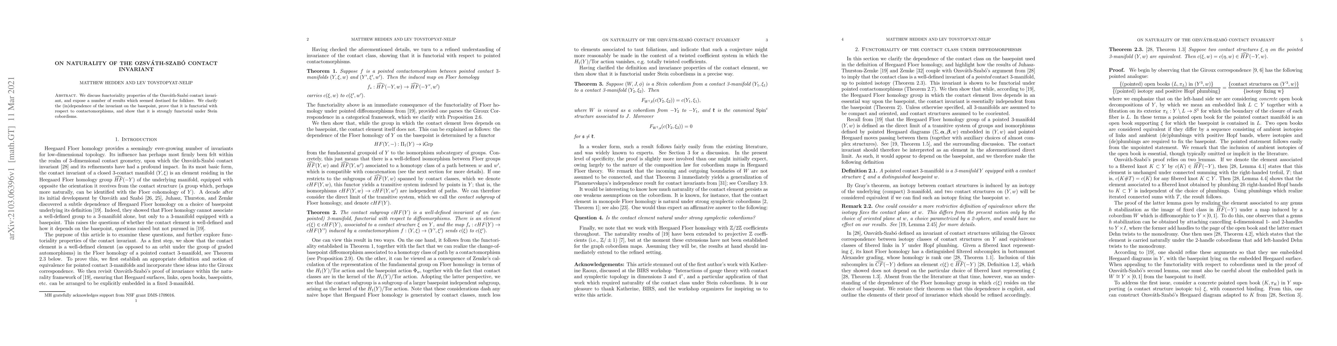 Thumbnail for On naturality of the Ozsvath-Szabo contact invariant