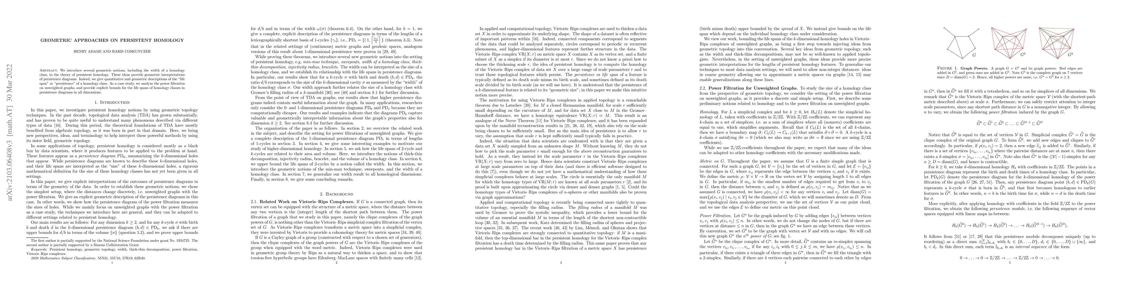 Thumbnail for Geometric Approaches on Persistent Homology