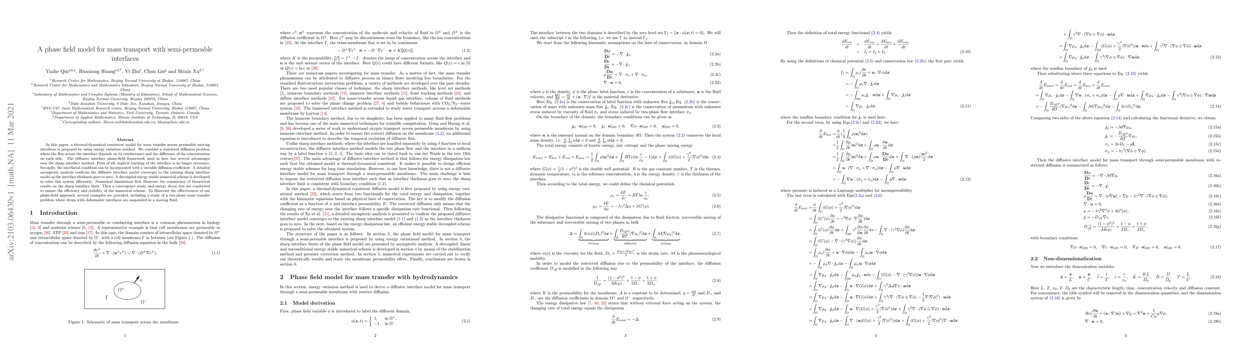 Thumbnail for A phase field model for mass transport with semi-permeable interfaces