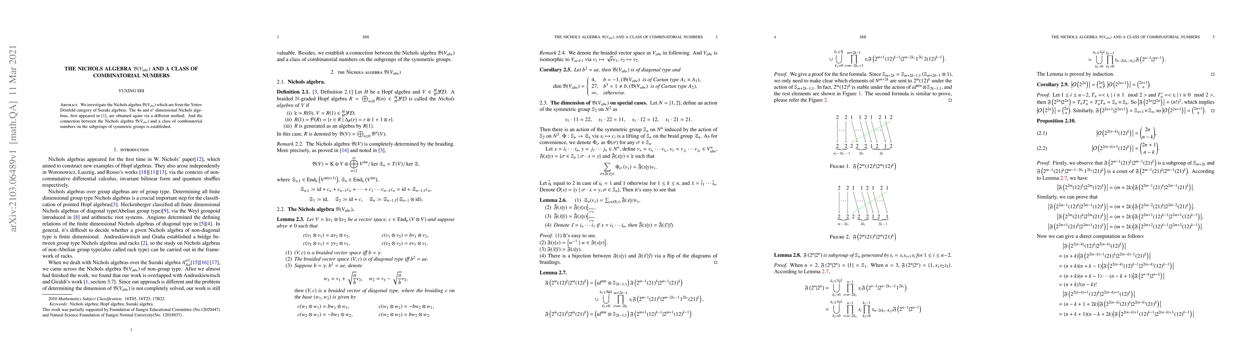 Thumbnail for The Nichols algebra $\mathfrak{B}(V_{abe})$ and a class of combinatorial
  numbers