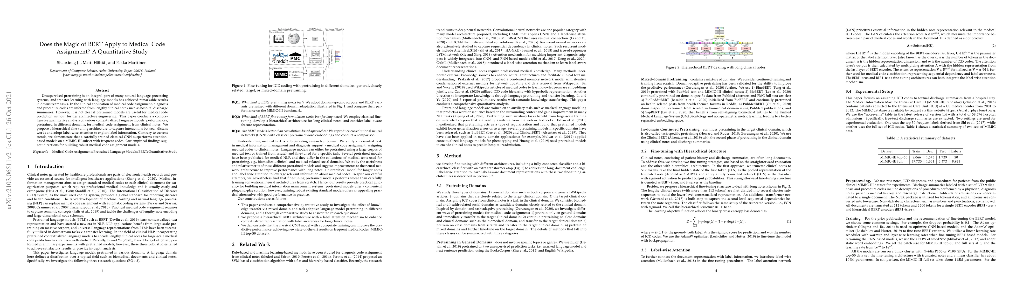 Thumbnail for Does the Magic of BERT Apply to Medical Code Assignment? A Quantitative
  Study