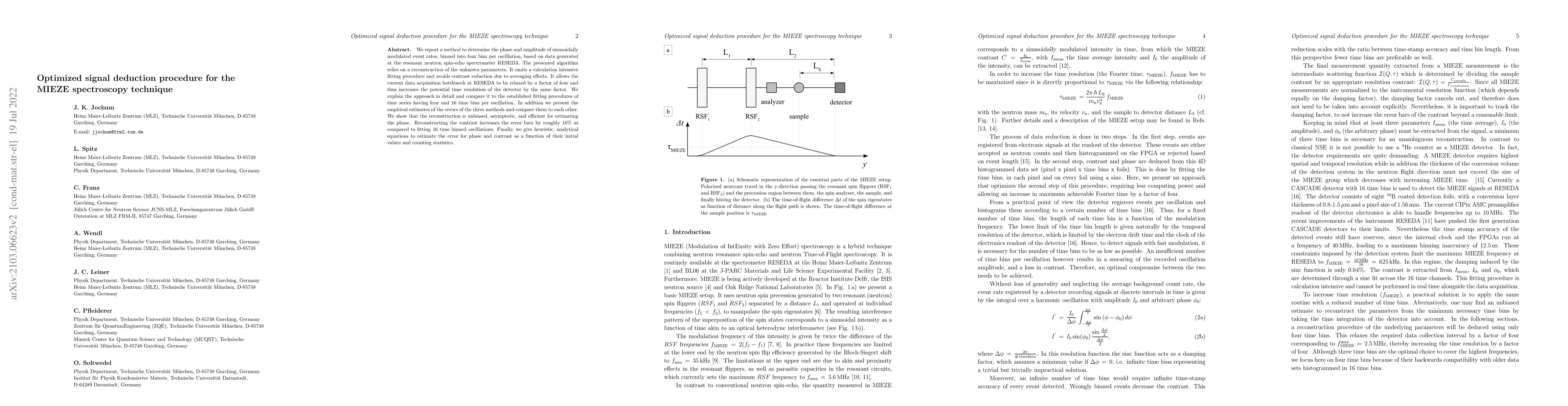 Thumbnail for Optimized signal deduction procedure for the MIEZE spectroscopy
  technique