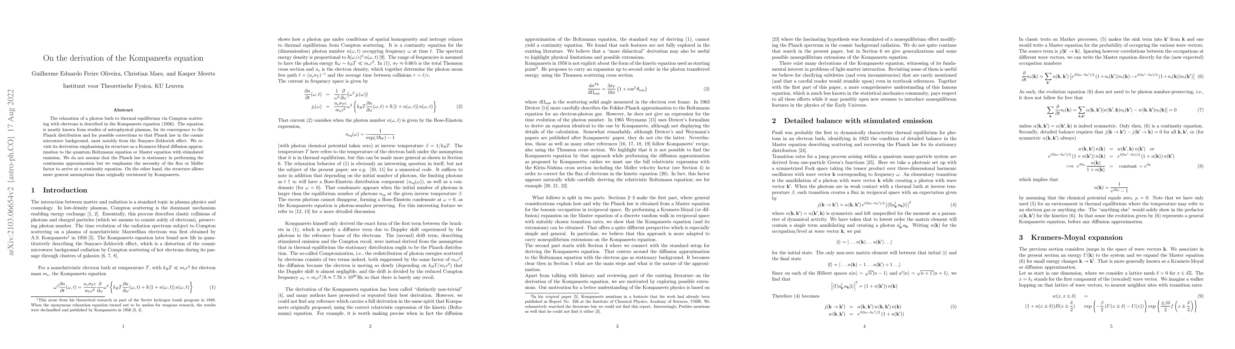 Thumbnail for On the derivation of the Kompaneets equation