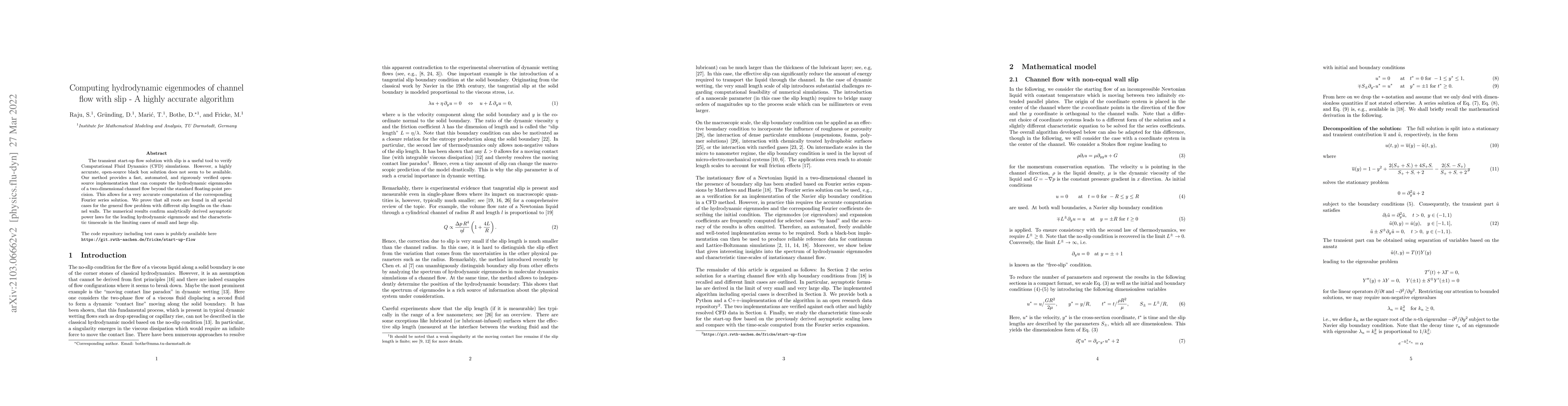 Thumbnail for Computing hydrodynamic eigenmodes of channel flow with slip -- A highly
  accurate algorithm