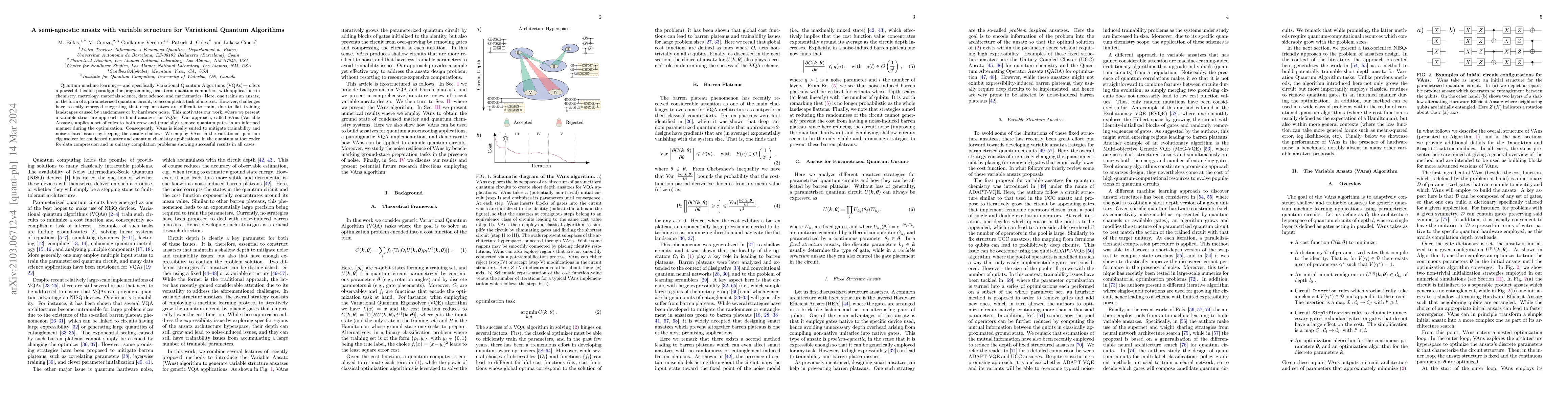 Thumbnail for A semi-agnostic ansatz with variable structure for quantum machine
  learning