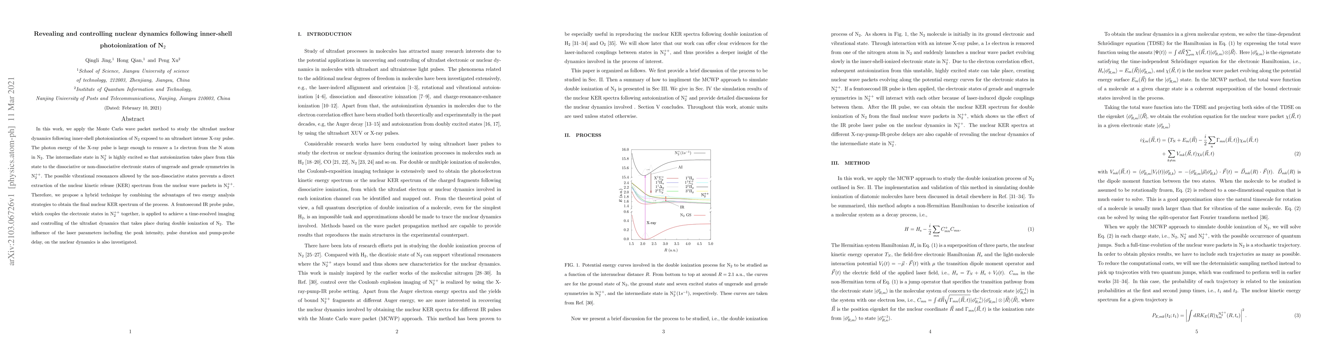 Thumbnail for Revealing and controlling nuclear dynamics following inner-shell
  photoionization of N2
