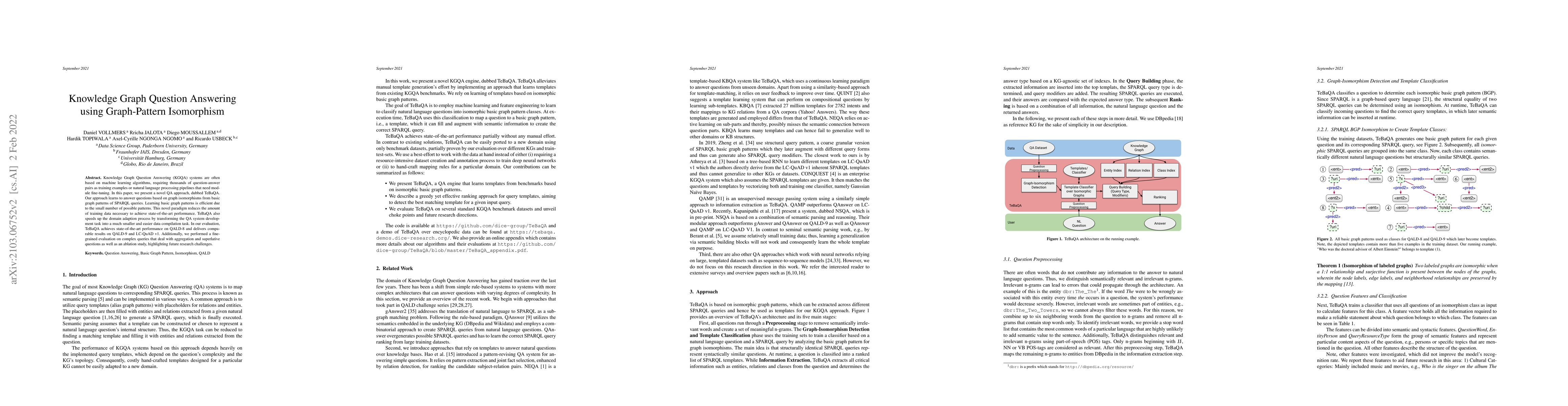 Thumbnail for Knowledge Graph Question Answering using Graph-Pattern Isomorphism