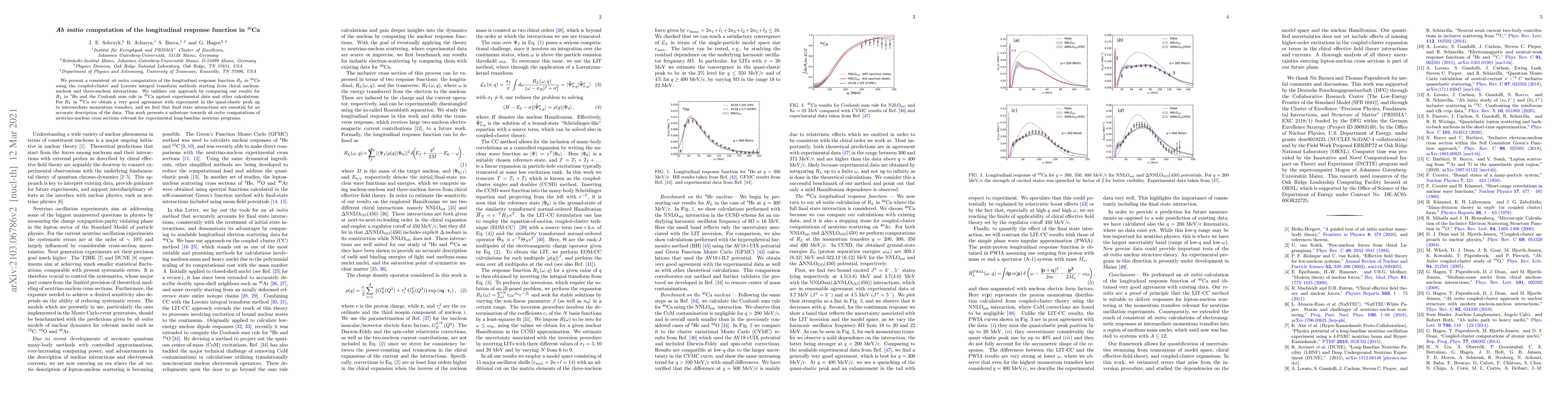 Thumbnail for Ab initio computation of the longitudinal response function in $^{40}$Ca