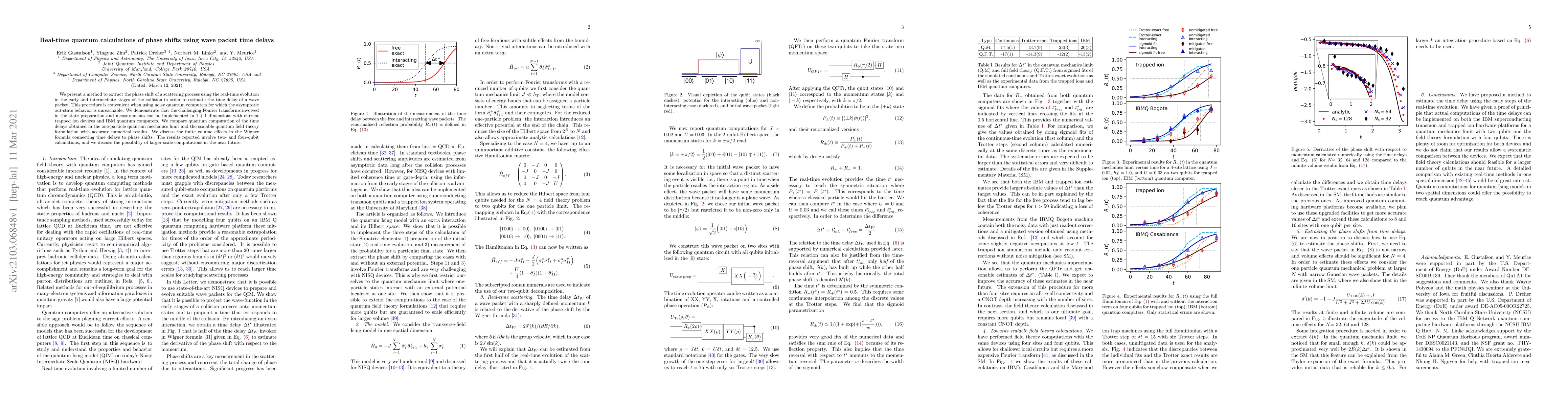 Thumbnail for Real-time quantum calculations of phase shifts using wave packet time
  delays