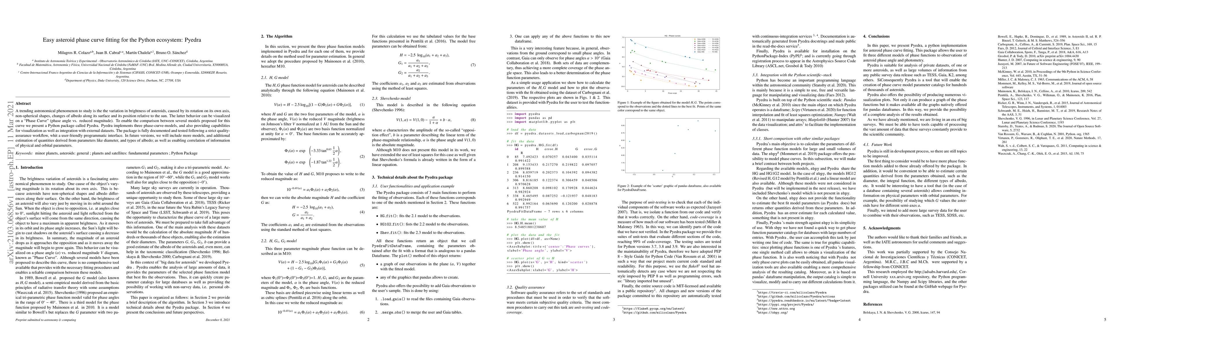 Thumbnail for Easy asteroid phase curve fitting for the Python ecosystem: Pyedra