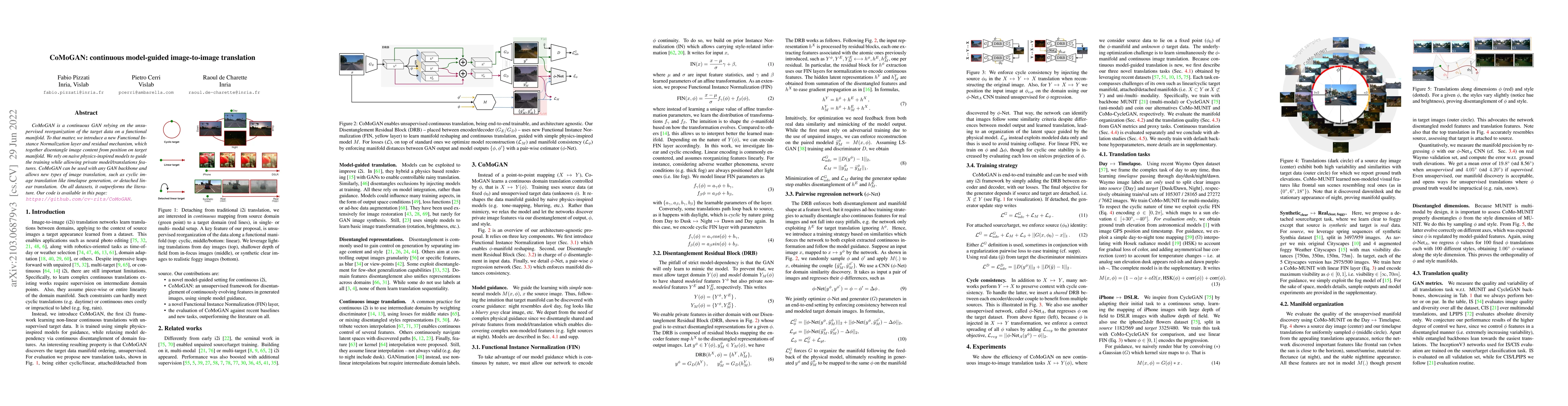 Thumbnail for CoMoGAN: continuous model-guided image-to-image translation
