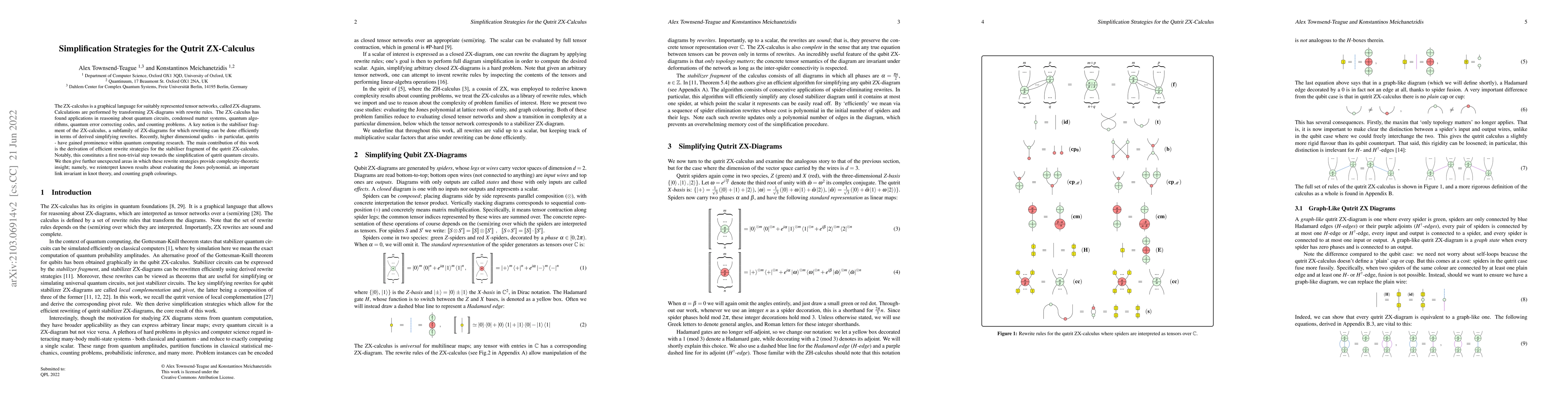 Thumbnail for Simplification Strategies for the Qutrit ZX-Calculus