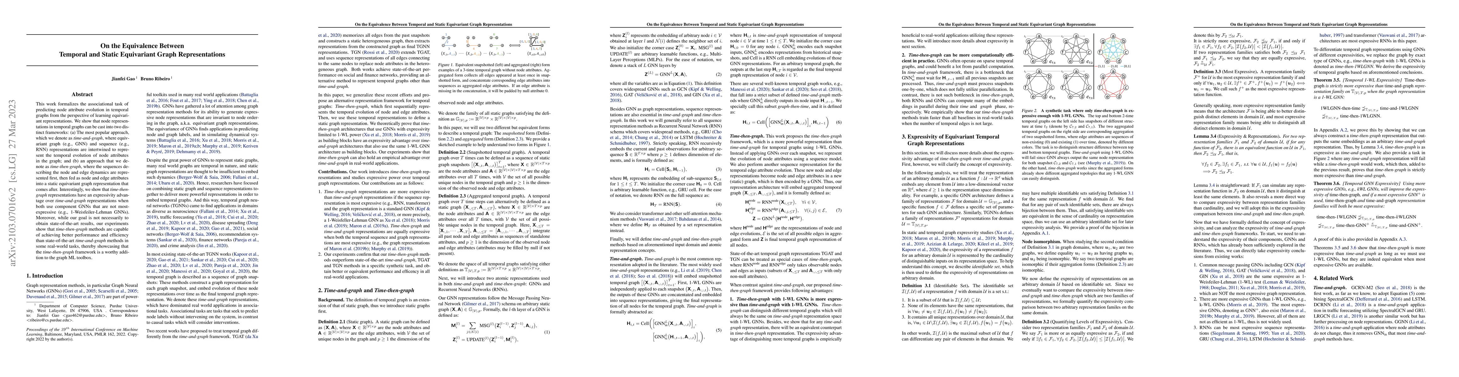 Thumbnail for On the Equivalence Between Temporal and Static Graph Representations for
  Observational Predictions