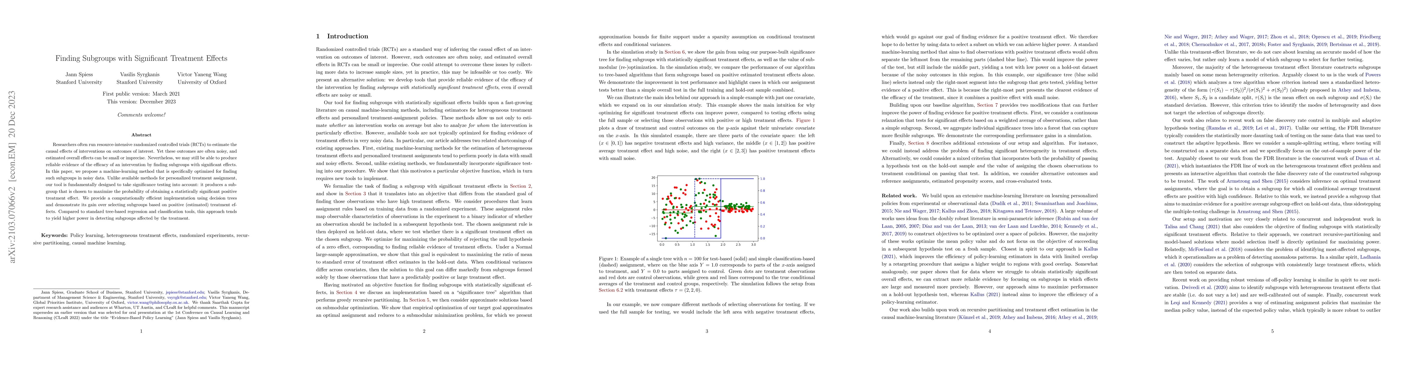 Thumbnail for Finding Subgroups with Significant Treatment Effects