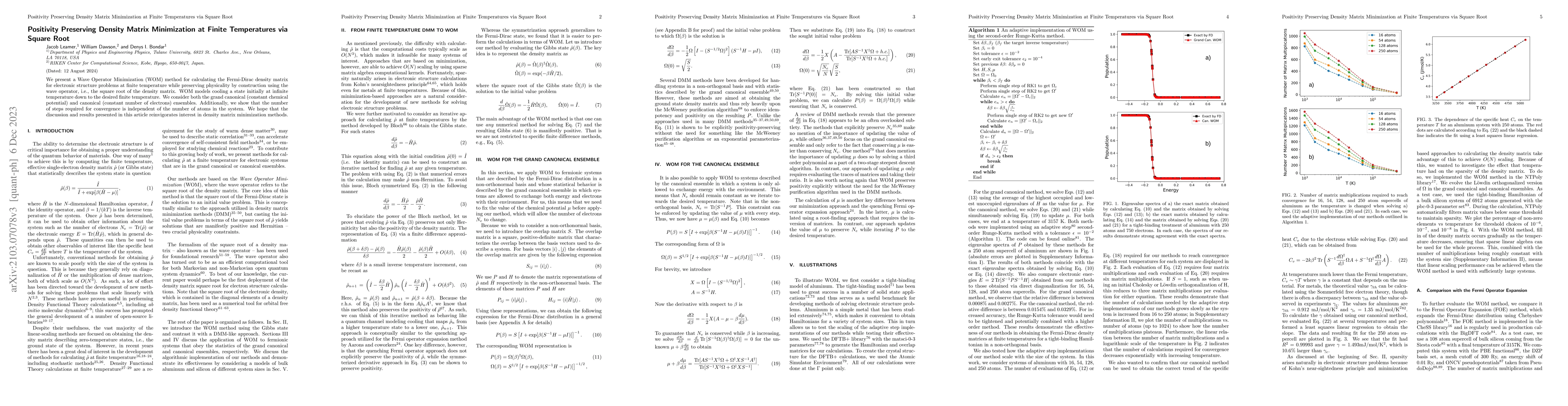Thumbnail for Positivity Preserving Density Matrix Minimization at Finite Temperatures
  via Square Root