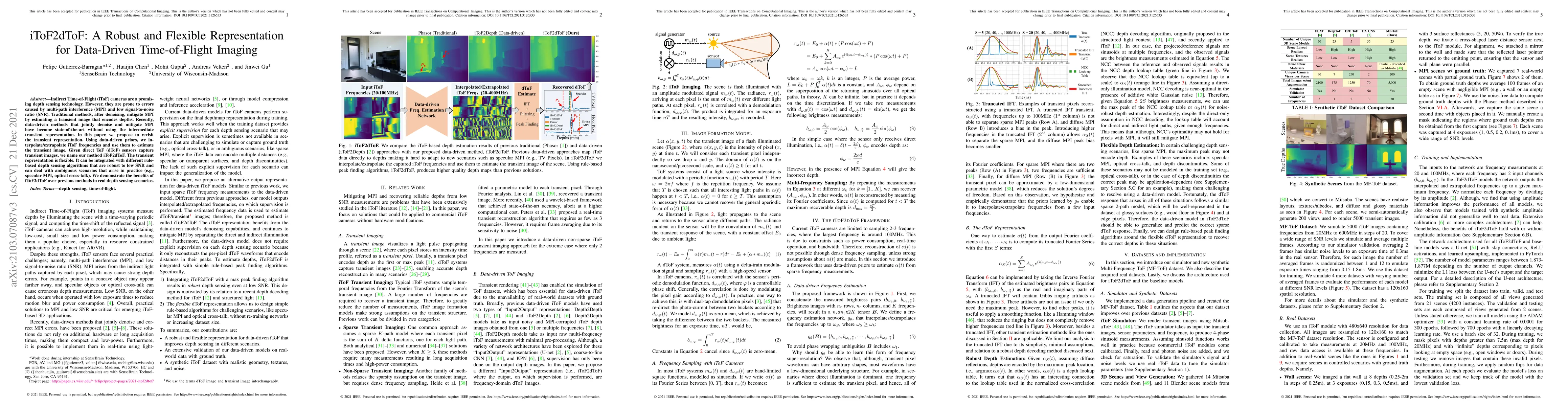 Thumbnail for iToF2dToF: A Robust and Flexible Representation for Data-Driven
  Time-of-Flight Imaging