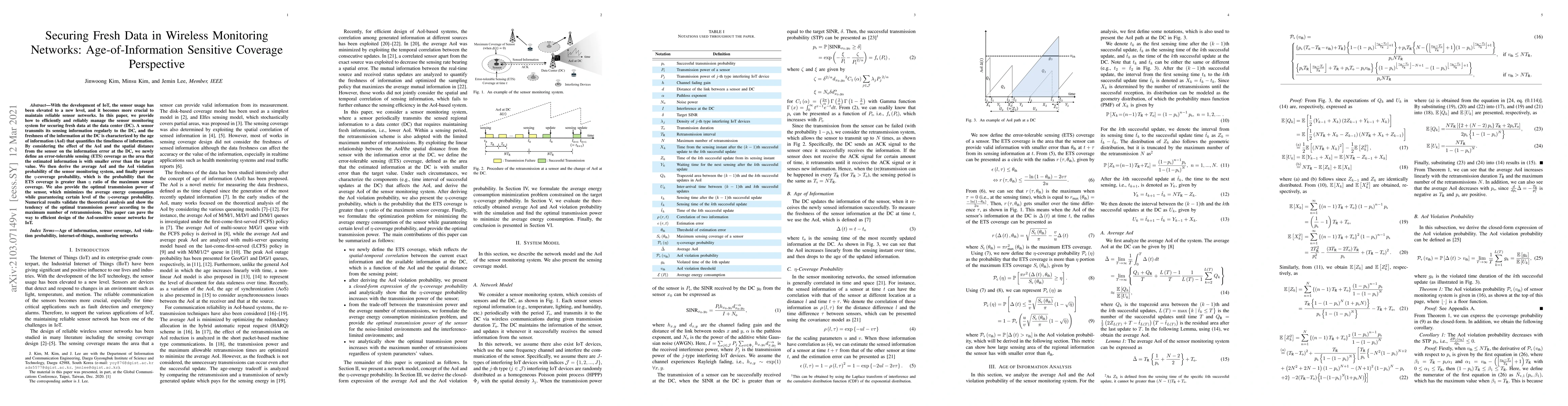 Thumbnail for Securing Fresh Data in Wireless Monitoring Networks: Age-of-Information
  Sensitive Coverage Perspective