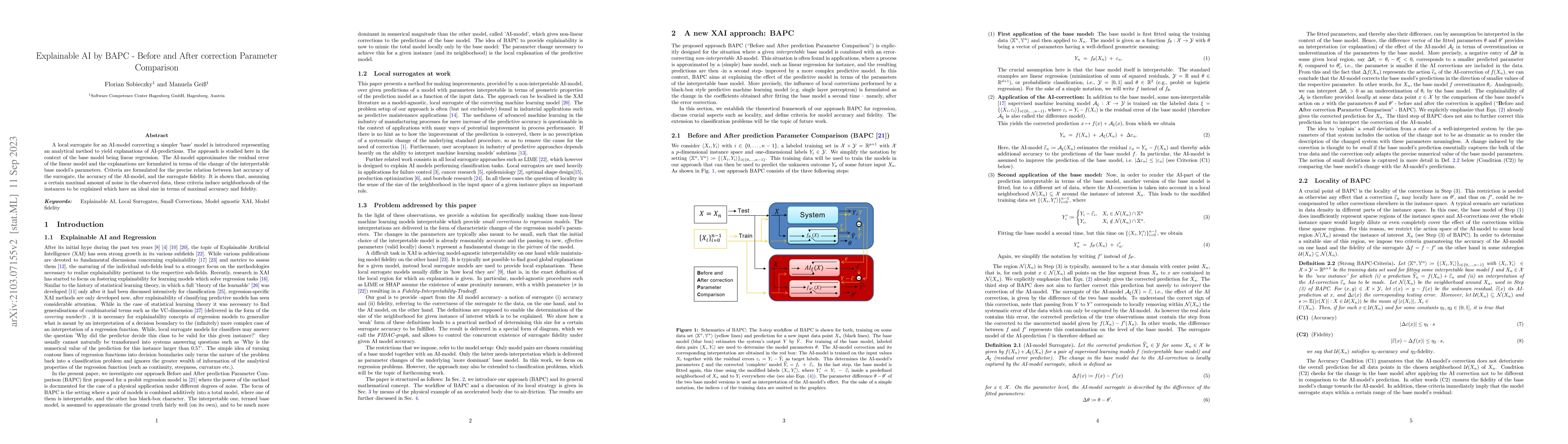 Thumbnail for Explainable AI by BAPC -- Before and After correction Parameter
  Comparison