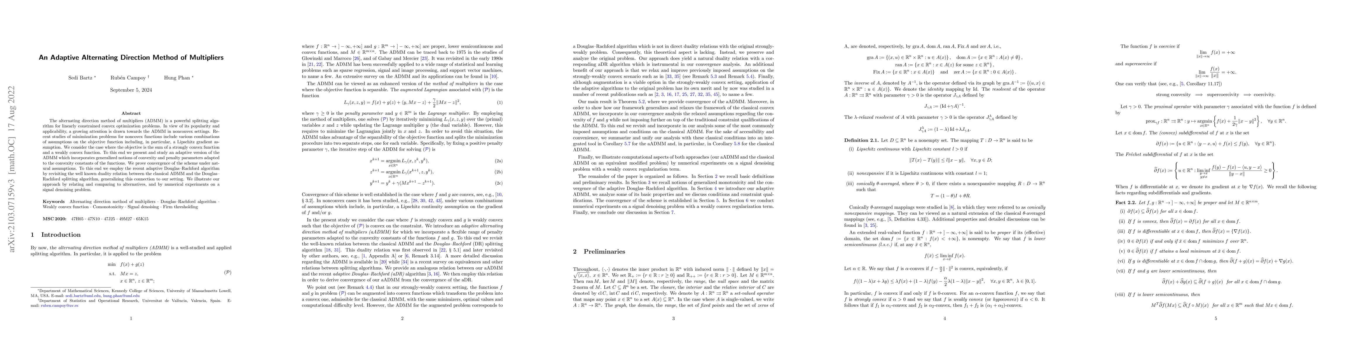 Thumbnail for An Adaptive Alternating Direction Method of Multipliers