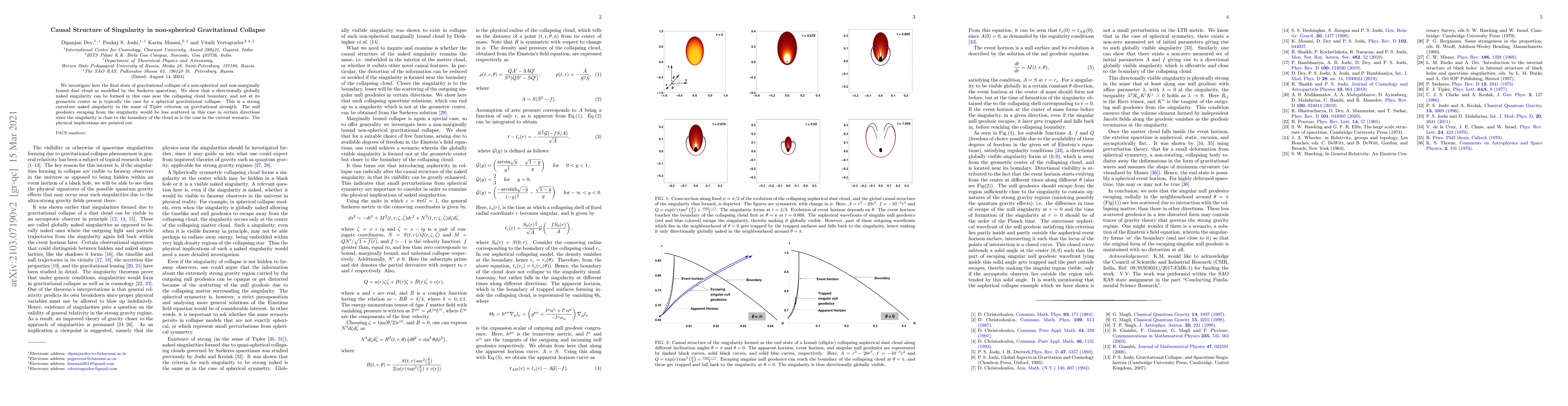 Thumbnail for Causal Structure of Singularity in non-spherical Gravitational Collapse
