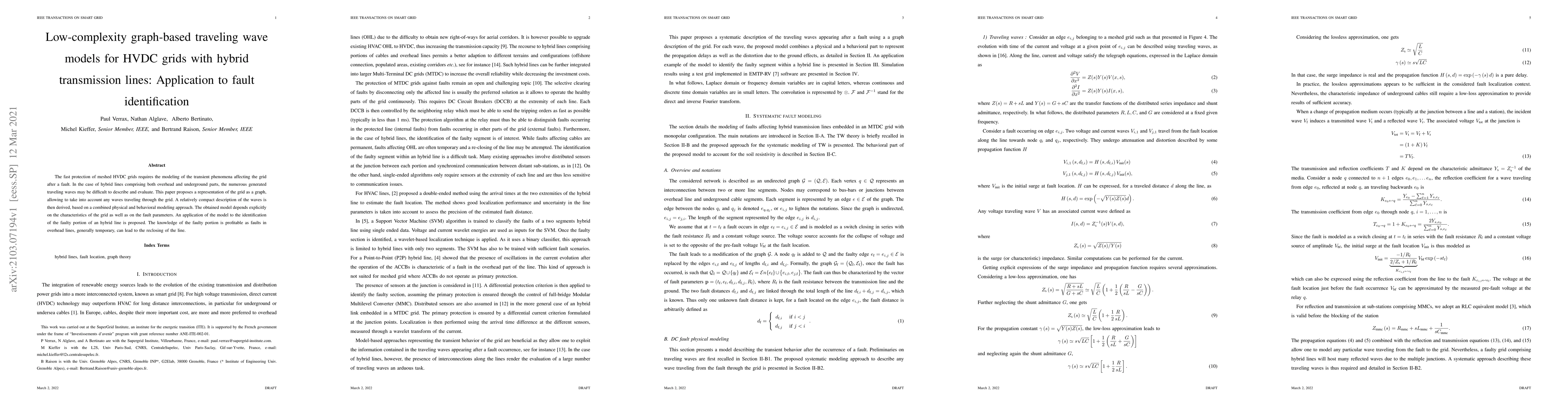 Thumbnail for Low-complexity graph-based traveling wave models for HVDC grids with
  hybrid transmission lines: Application to fault identification