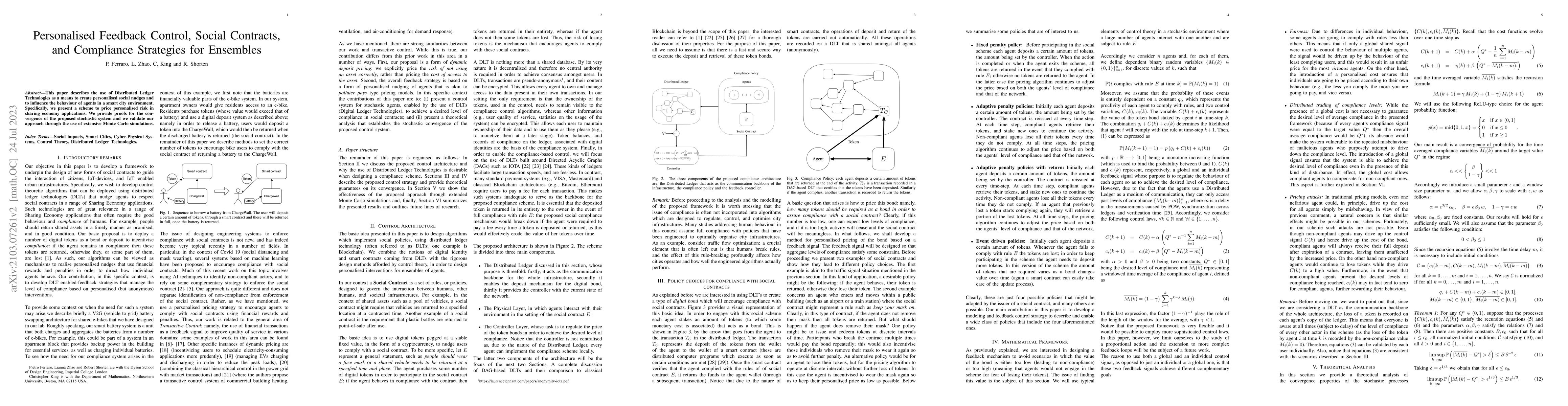 Thumbnail for Personalised Feedback Control, Social Contracts, and Compliance
  Strategies for Ensembles