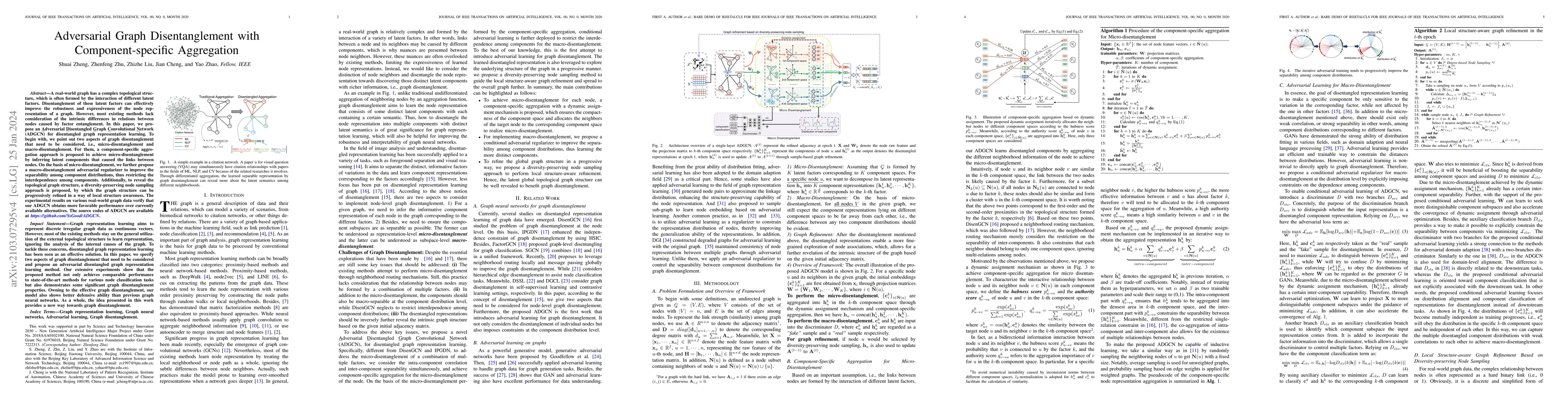 Thumbnail for Adversarial Graph Disentanglement