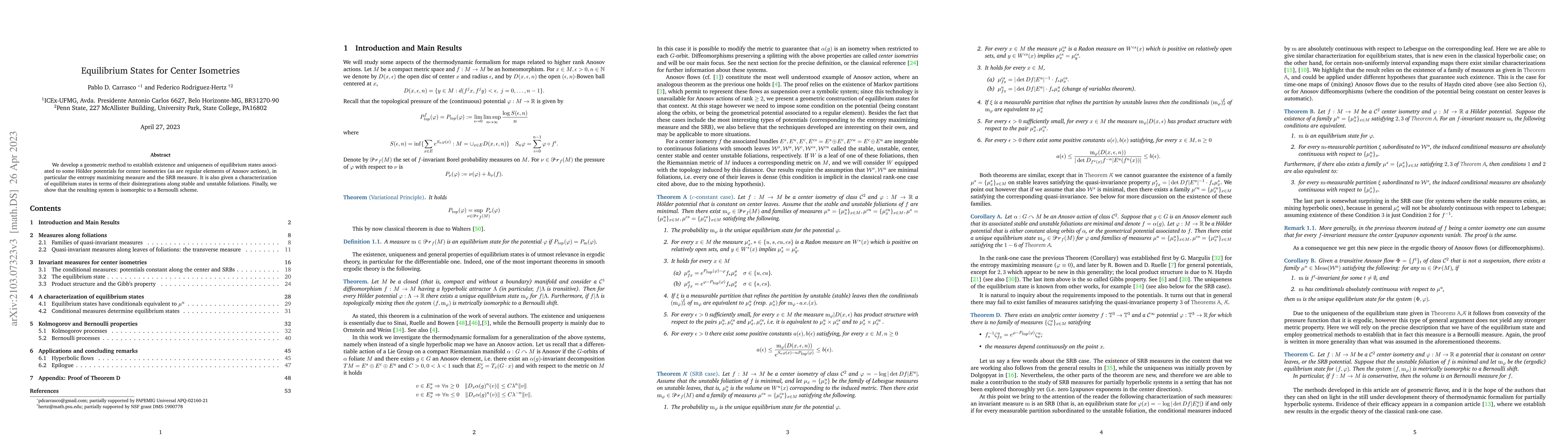 Thumbnail for Equilibrium States for Center Isometries