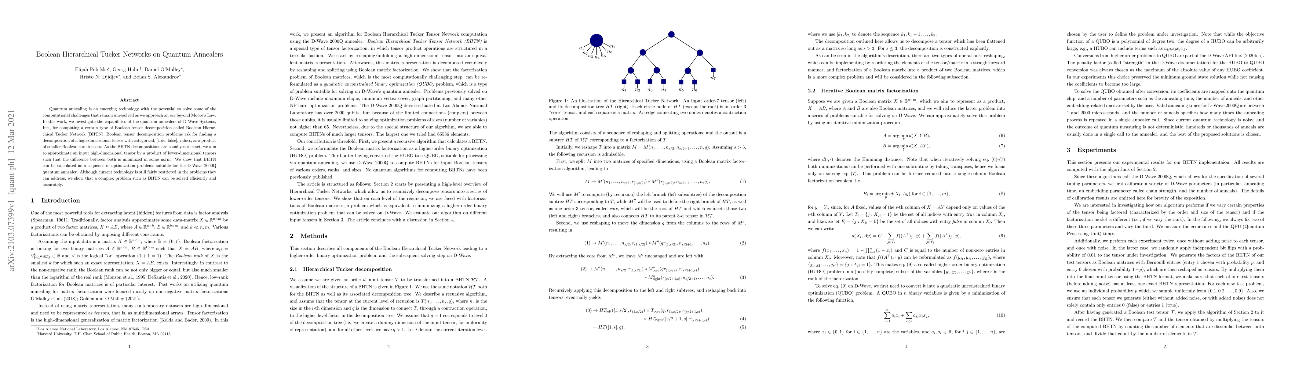 Thumbnail for Boolean Hierarchical Tucker Networks on Quantum Annealers