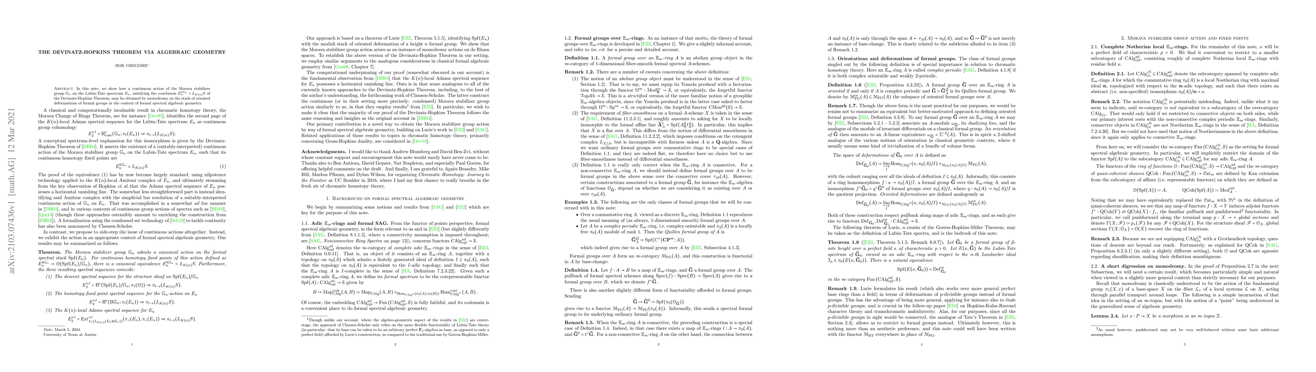 Thumbnail for The Devinatz-Hopkins Theorem via Algebraic Geometry