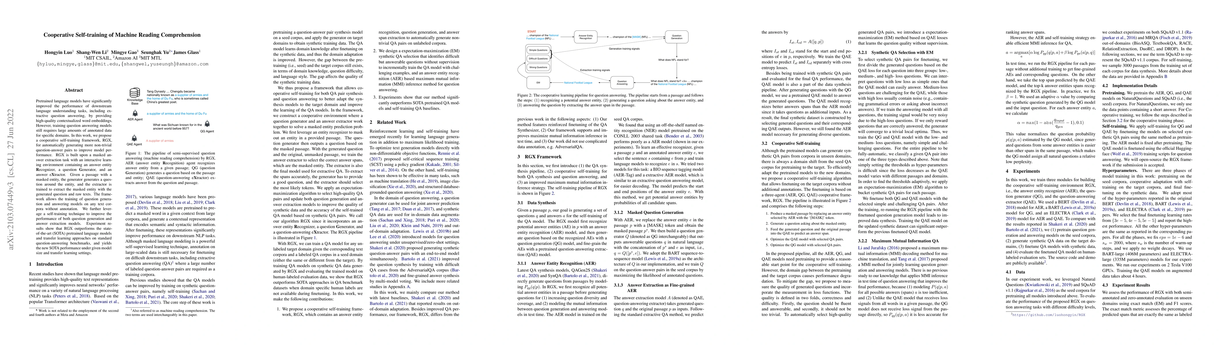 Thumbnail for Cooperative Self-training of Machine Reading Comprehension