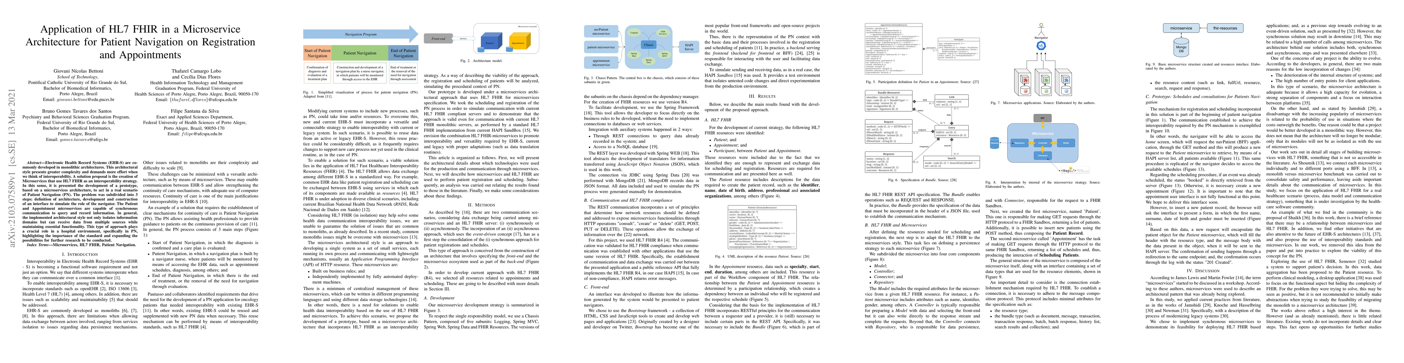 Thumbnail for Application of HL7 FHIR in a Microservice Architecture for Patient
  Navigation on Registration and Appointments