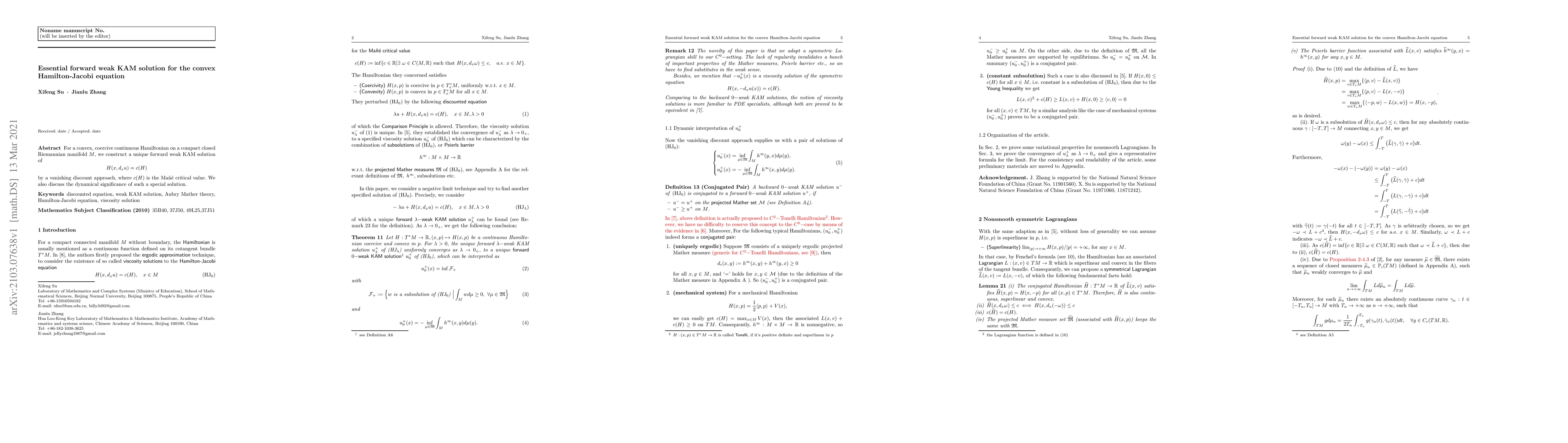 Thumbnail for Essential forward weak KAM solution for the convex Hamilton-Jacobi
  equation