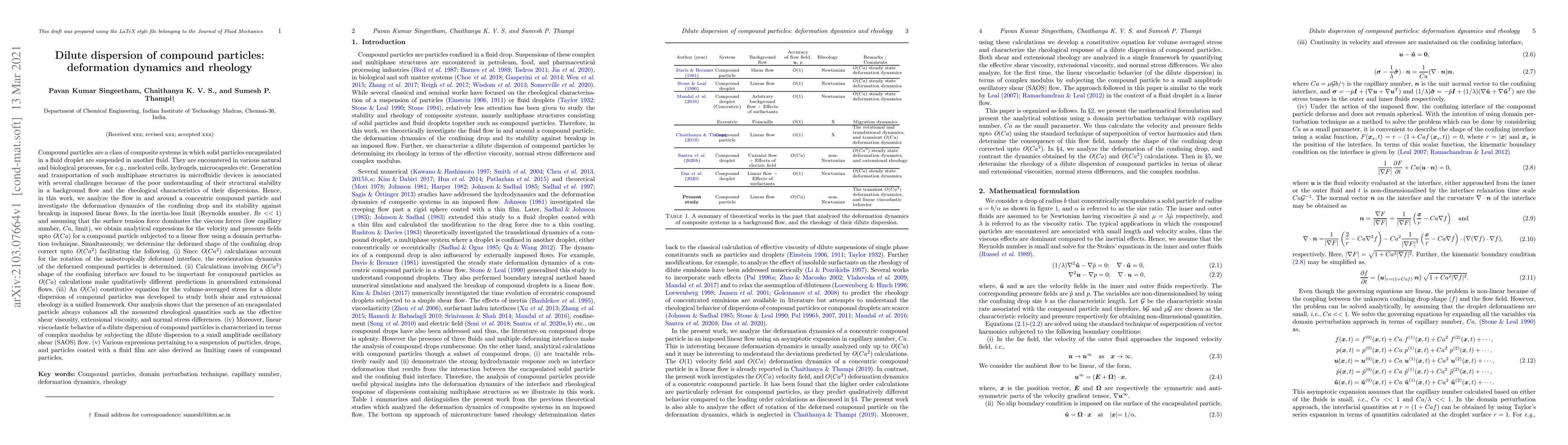 Thumbnail for Dilute dispersion of compound particles: deformation dynamics and
  rheology