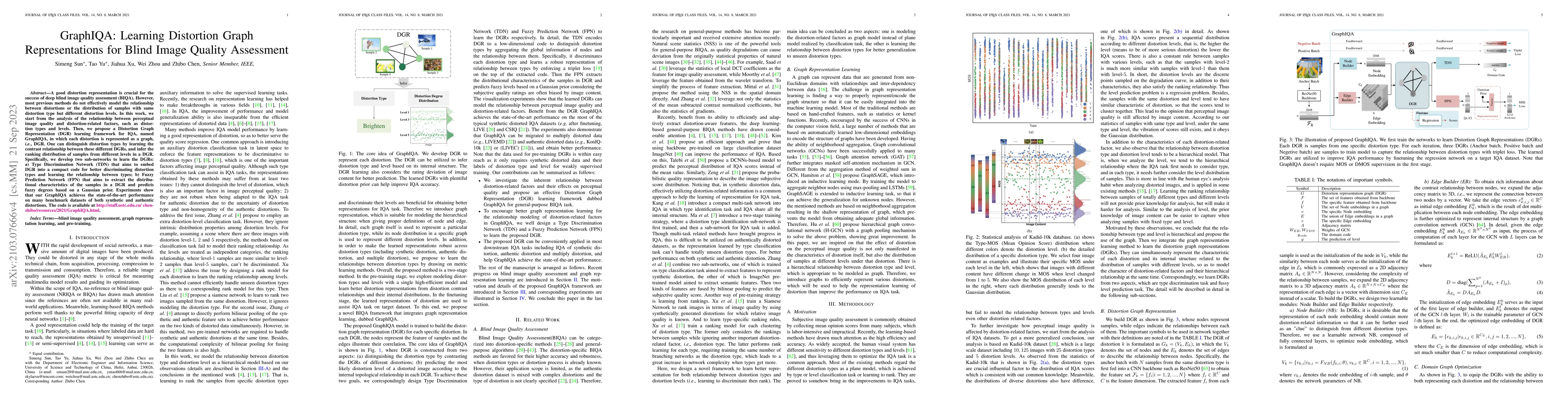 Thumbnail for GraphIQA: Learning Distortion Graph Representations for Blind Image
  Quality Assessment
