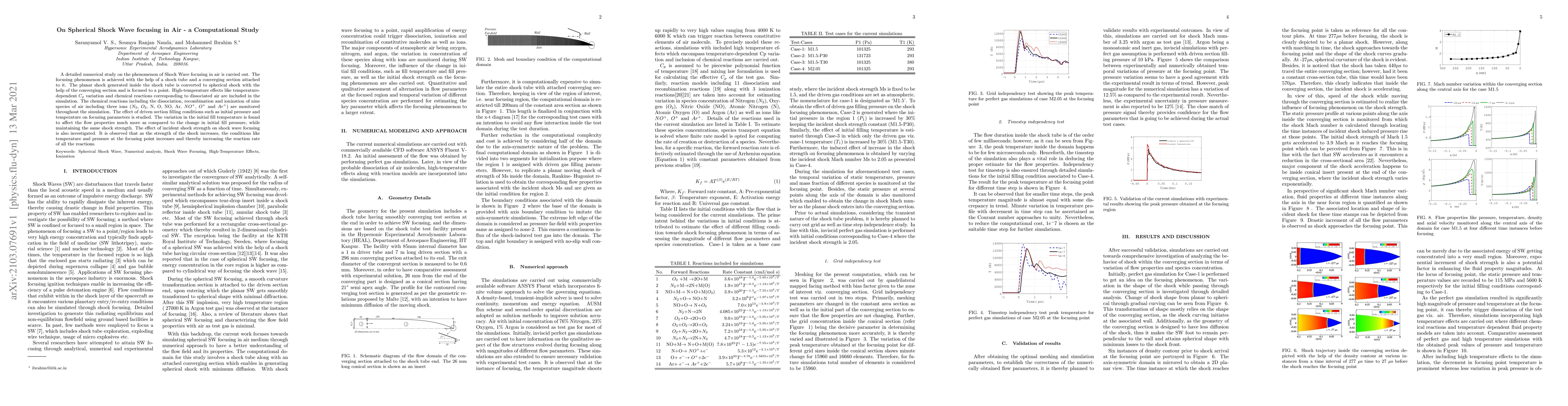 Thumbnail for On Spherical Shock Wave focusing in Air -- a Computational Study