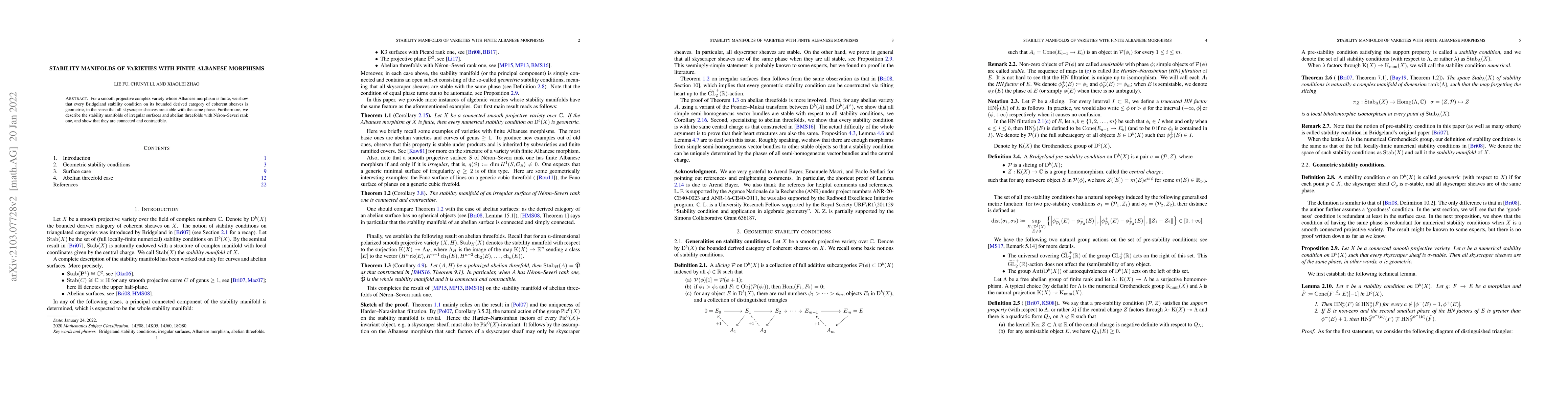 Thumbnail for Stability manifolds of varieties with finite Albanese morphisms