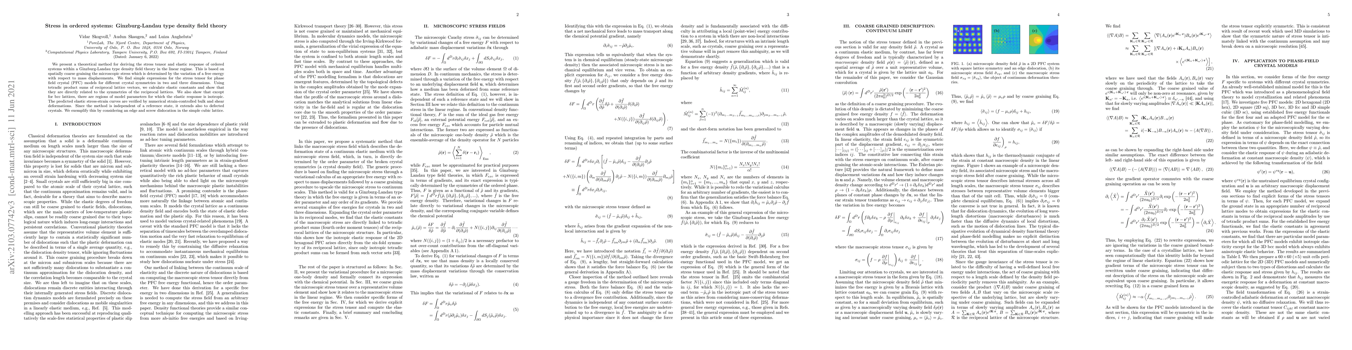 Thumbnail for Stress in ordered systems: Ginzburg-Landau type density field theory