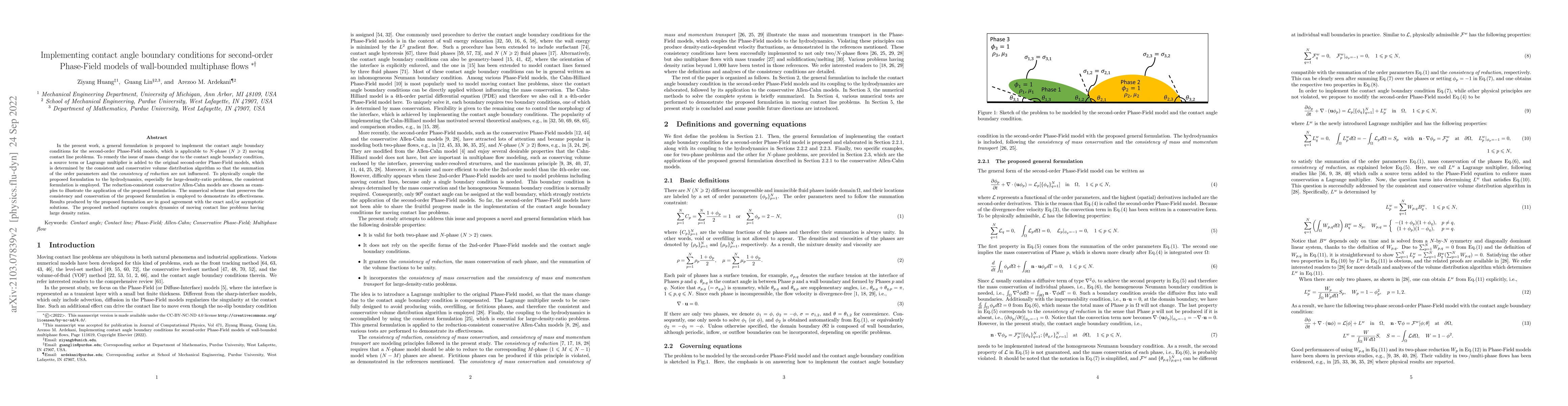 Thumbnail for Implementing contact angle boundary conditions for second-order
  Phase-Field models of wall-bounded multiphase flows