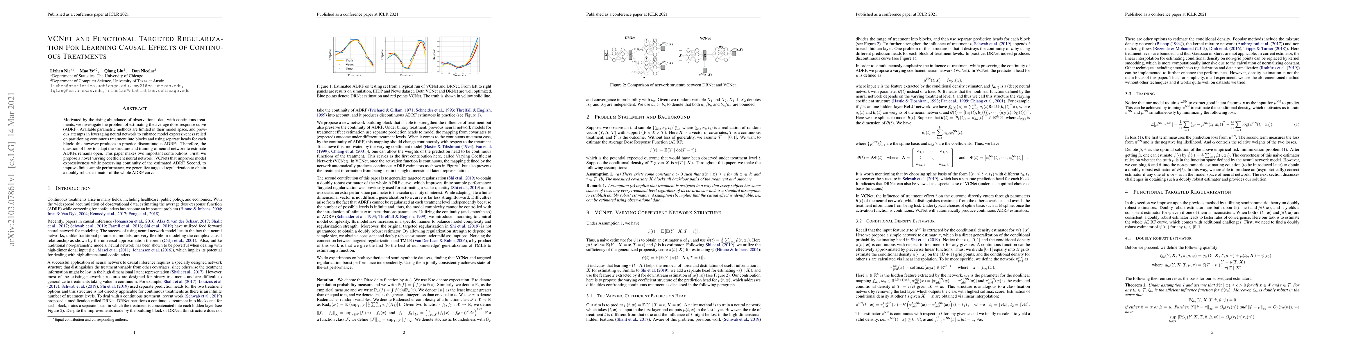 Thumbnail for VCNet and Functional Targeted Regularization For Learning Causal Effects
  of Continuous Treatments