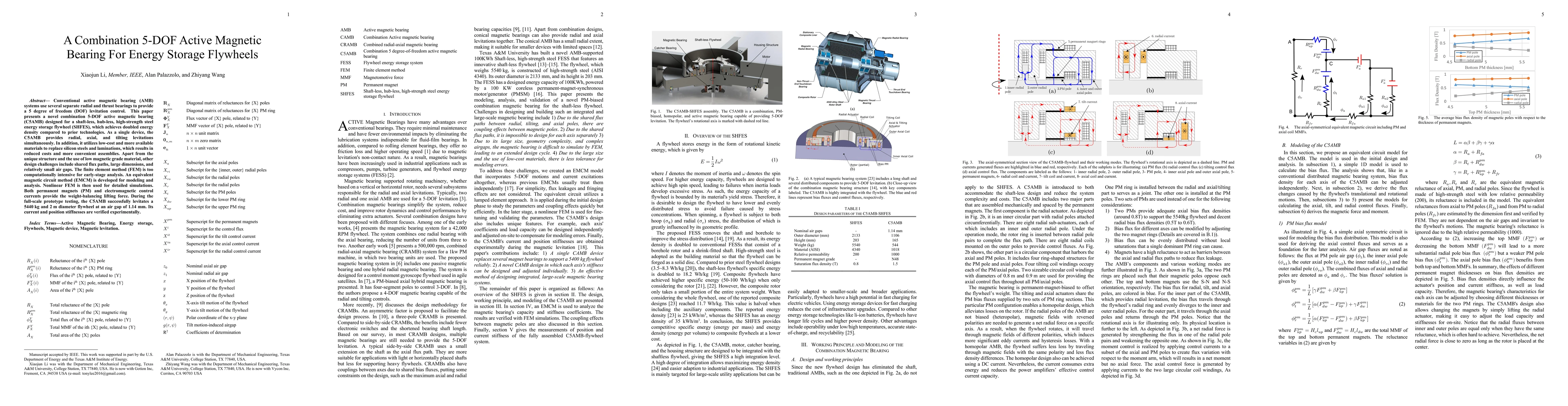 Thumbnail for A Combination 5-DOF Active Magnetic Bearing For Energy Storage Flywheel